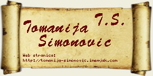 Tomanija Simonović vizit kartica